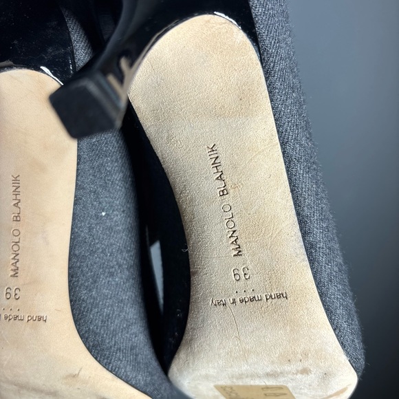 Manolo Blahnik Patent Toe Grey Pumps Womens Size EU 39 - Picture 5 of 6